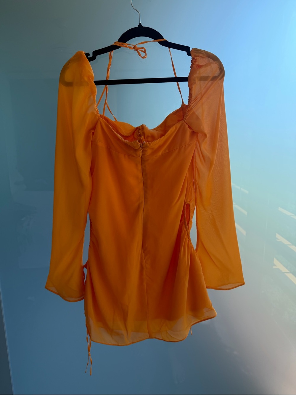 House of CB Baby Chiffon Mini Dress in Tangerine - Picture 6 of 6